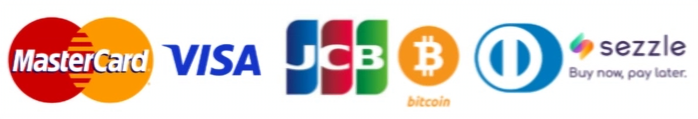 Accepted payments: MasterCard, VISA, JCB, Bitcoin, Diners Club, Sezzle
